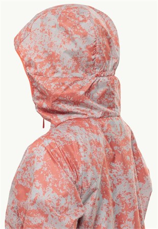 Jack Wolfskin 1307851_8312 Prelight Wind JKT W Grid Camo Kadın Outdoor Ceket
