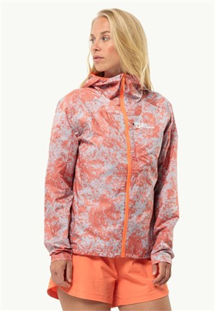 Jack Wolfskin 1307851_8312 Prelight Wind JKT W Grid Camo Kadın Outdoor Ceket