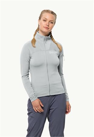 Jack Wolfskin 1710981_6709 Prelight FZ W Cool Grey Kadın Outdoor Polar
