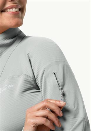 Jack Wolfskin 1710981_6709 Prelight FZ W Cool Grey Kadın Outdoor Polar