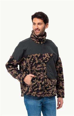 Jack Wolfskin 1711231_8889 Maarweg Print Jacket Chestnut Allover Erkek Outdoor Ceket