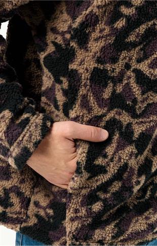 Jack Wolfskin 1711231_8889 Maarweg Print Jacket Chestnut Allover Erkek Outdoor Ceket