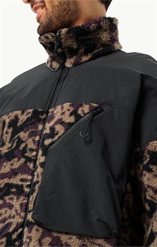 Jack Wolfskin 1711231_8889 Maarweg Print Jacket Chestnut Allover Erkek Outdoor Ceket