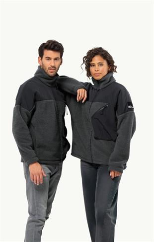 Jack Wolfskin 1711241_6502 Maarweg JKT Granite Black Erkek Outdoor Mont