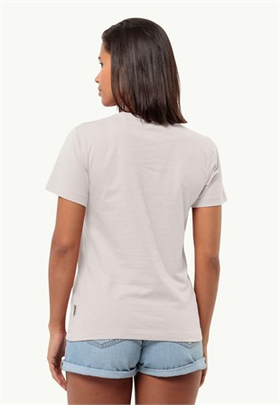 Jack Wolfskin 1809701_5629 Discover Heart T W Sea Shell Kadın Tshirt