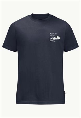 Jack Wolfskin 1809761TR Discover T M Night Blue Erkek Tshirt
