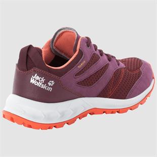 Jack Wolfskin 4039241 Woodland Texapore Low W Burgundy/Orange Kadın Outdoor Ayakkabı