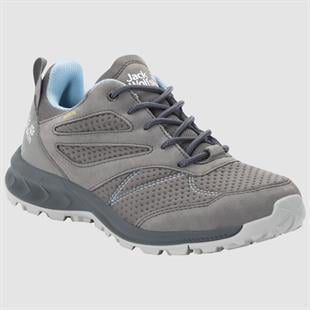 Jack Wolfskin 4039241 Woodland Texapore Low W Grey/Light Blue Kadın Outdoor Ayakkabı
