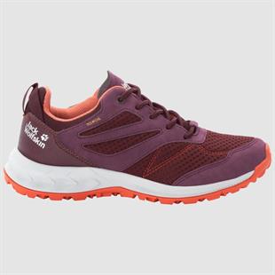 Jack Wolfskin 4039241 Woodland Texapore Low W Burgundy/Orange Kadın Outdoor Ayakkabı