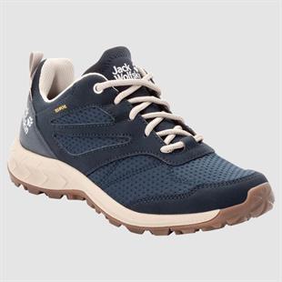 Jack Wolfskin 4039241 Woodland Texapore Low W Dark Blue/Beige Outdoor Kadın Ayakkabı