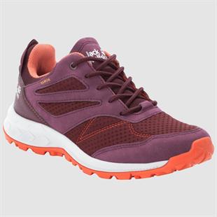 Jack Wolfskin 4039241 Woodland Texapore Low W Burgundy/Orange Kadın Outdoor Ayakkabı