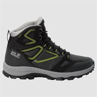 Jack Wolfskin 4043871 Downhill Texapore Mid Black/Lime Outdoor Erkek Bot