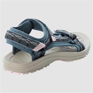 Jack Wolfskin 4050291 Wave Breaker W Bluish Grey/Rose Kadın Sandalet