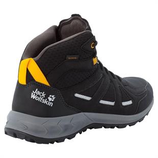 Jack Wolfskin 4051261 Woodland 2 Mid M Black/Burly Yellow XT Erkek Outdoor Bot