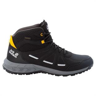 Jack Wolfskin 4051261 Woodland 2 Mid M Black/Burly Yellow XT Erkek Outdoor Bot
