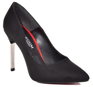 Kuum K 1455 Siyah Süet Stiletto Kadın Ayakkabı