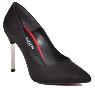 Kuum K 1455 Siyah Süet Stiletto Kadın Ayakkabı