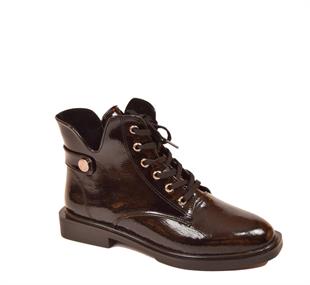 Kuum K3311 Siyah kırışık Rugan Kadın Bot