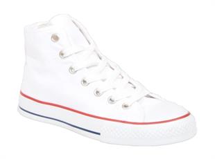 Kuum K8804 Beyaz Bilekli Converse kadın Spor Ayakkabı