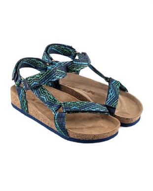 LeMoors MSAN502 Tengri Navy Blue/Green Erkek Sandalet