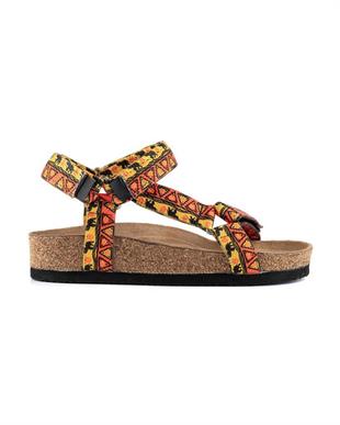 LeMoors WSAN109 Tengri Orange/Red Yellow El Örgüsü Kadın Sandalet