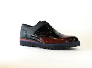 MarcoMen 566-881 Siyah/Bordo Açma Deri Erkek Ayakkabı