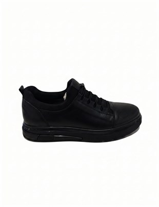 Mr Quinn 1640 Deri Siyah Erkek Sneaker