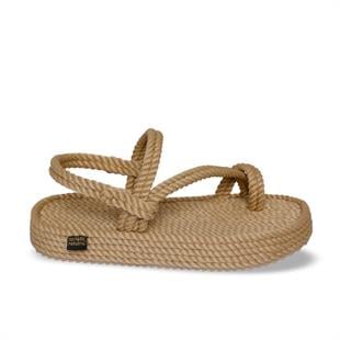 Nomadic Republic HAW.0012.P Hawaii Platform Bej Kadın Sandalet