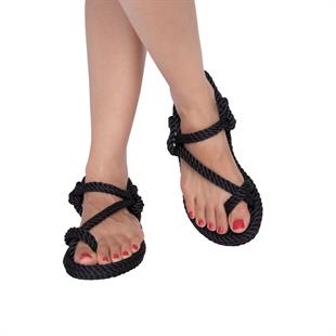 Nomadic Republic Hawaii-0020 Siyah Kadın Sandalet