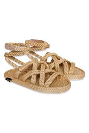 Nomadic Republic Roma Kauçuk Tabanlı Bej Kadın Sandalet