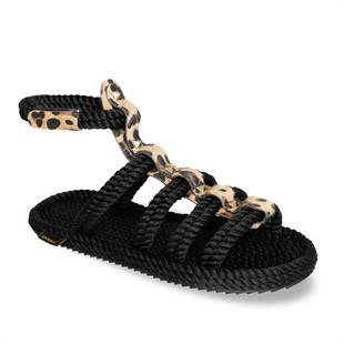 Nomadic Republic SRG.LEO Serengeti Siyah Leopar Kadın Sandalet