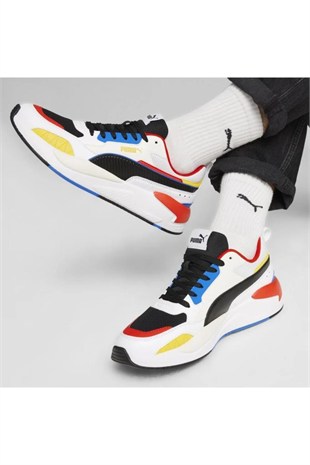 Puma 373108 85 X-Ray 2 Square White/Black/Warm White/Yellow Erkek Sneaker