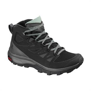 Salomon 404844 Outline Mid GTX W Black/Magnet/Green Milieau Kadın Outdoor Bot
