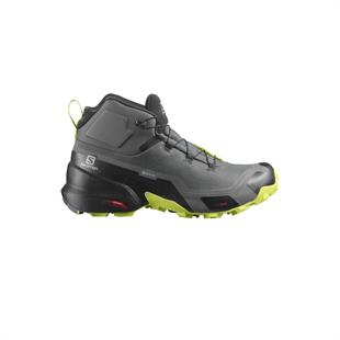Salomon 411186 Cross Hike Mid GTX Magnet/Black/Lime Punch Erkek Outdoor Bot