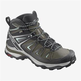 Salomon 412380 X Ultra 3 Mid GTX Olive Nght Black/Icy Mom Kadın Outdoor Bot