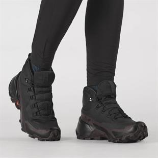 Salomon 417310 Cross Hike Mid GTX 2 W Black/Chocolate Plum/Black Kadın Outdoor Bot