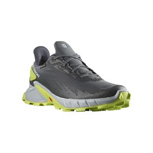 Salomon 470667 Alphacross 4 GTX Ebony/Pearl Blue/Acid Lime Erkek Outdoor Ayakkabı