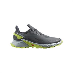 Salomon 470667 Alphacross 4 GTX Ebony/Pearl Blue/Acid Lime Erkek Outdoor Ayakkabı