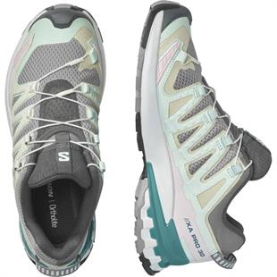 Salomon 471189 Xa Pro 3D V9 W Gull/White/Bleached Aqua Kadın Outdoor Ayakkabı