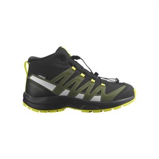 Salomon 472894 Xa Pro V8 Mid CSWP J Black/Deep Lichen Green/Safety Yellow Kadın Outdoor Bot
