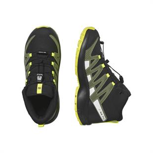 Salomon 472894 Xa Pro V8 Mid CSWP J Black/Deep Lichen Green/Safety Yellow Kadın Outdoor Bot