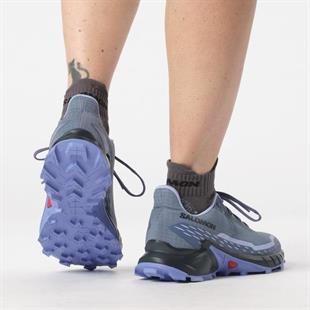 Salomon 473135 Alphacross 5 W Bering Sea/Carbon/Blue Heron Kadın Outdoor Ayakkabı