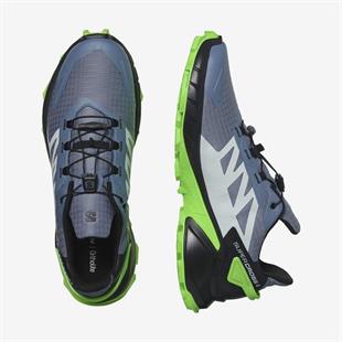 Salomon 473158 Supercross 4 Flint Stone/Black/Green Gecko Erkek Outdoor Ayakkabı