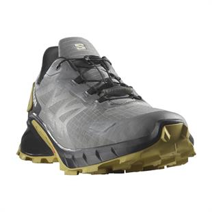 Salomon 473172 Supercross 4 GTX Pewter/Black/Cress Green Erkek Outdoor Ayakkabı