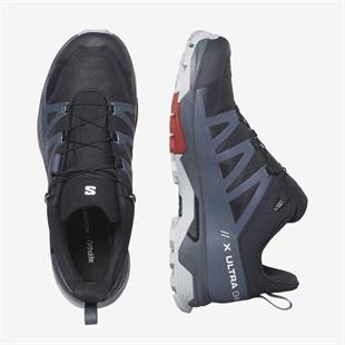 Salomon 473765 X Ultra 4 GTX Carbon/Bering Sea/Pearl Blue Erkek Outdoor Ayakkabı