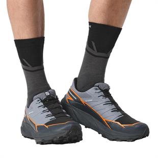 Salomon 473831 Thundercross GTX Flint Stone/Carbon/Orange Pepper Erkek Outdoor Ayakkabı