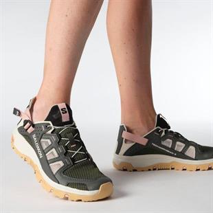 Salomon 477508 Techamphibian 5 W Peat/Rainy Day/Hyma Pink Kadın Outdoor Ayakkabı