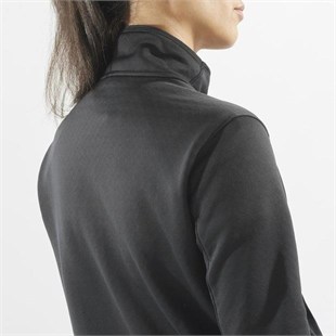 Salomon LC2294000 Sntial Midfleece FZ W Deep Black Kadın Outdoor Polar
