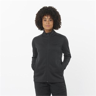 Salomon LC2294000 Sntial Midfleece FZ W Deep Black Kadın Outdoor Polar
