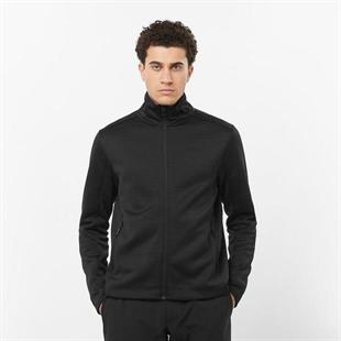 Salomon LC2300800 Sntial Midfleece FZ M Deep Black Erkek Outdoor Polar